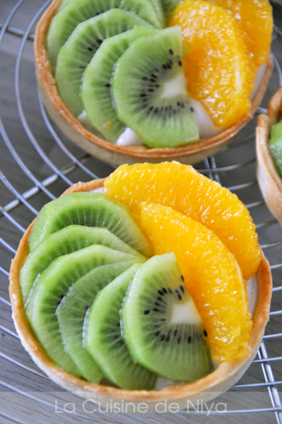 La Cuisine de Niya - Tartelettes kiwi orange - crème pâtissière végane #vegan