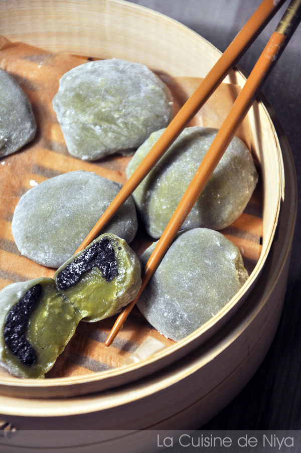 La Cuisine de Niya - Daifuku mochi au thé matcha et sésame noir - Asie - Japon